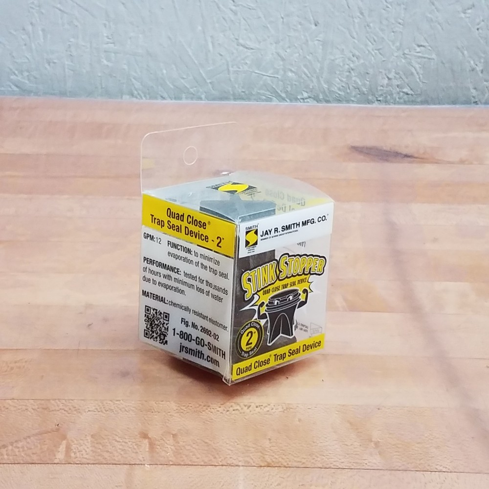 Jay R. Smith 2692-02 Stink Stopper, 12.0 GPM, 2″, Quad Close, Trap Seal – NEW