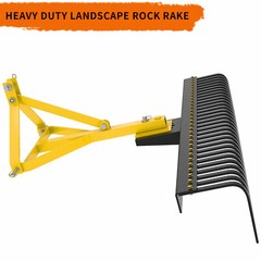 60″ 3 Point Landscape Rock Rake Category 1 Tractor Attachment Soil Gravel Lawn
