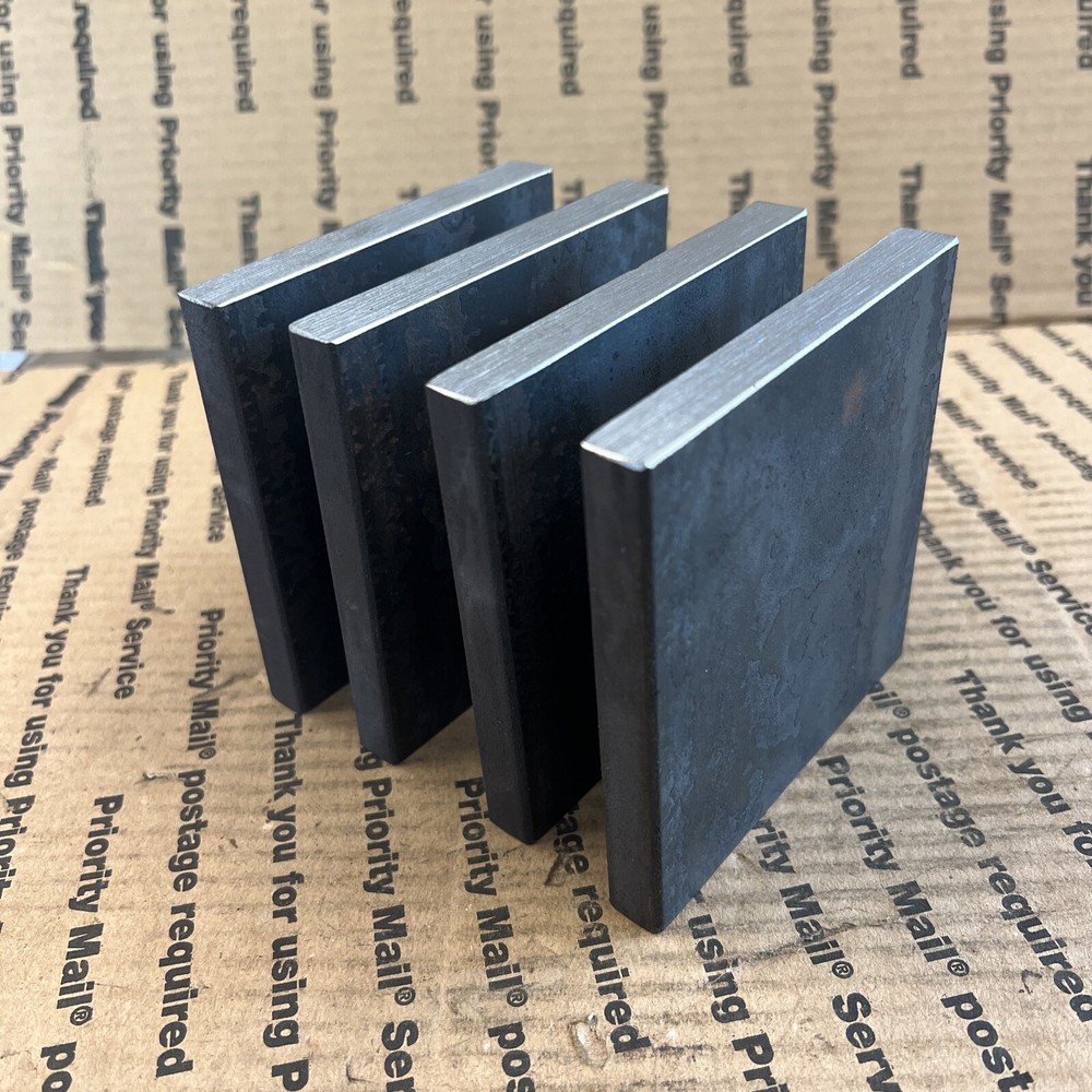 1/2″ FLAT STEEL 4″ x 4″ FLAT BAR A36 4 PIECES PRIME STOCK WELDING