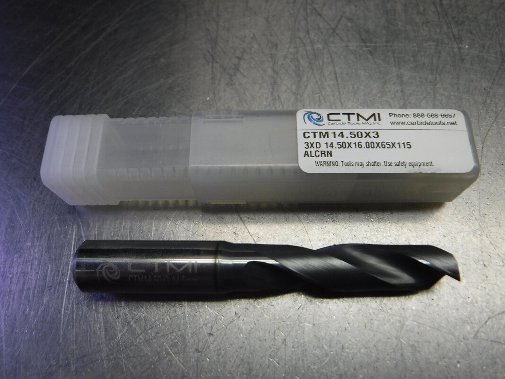 CTMI 14.50mm Carbide Drill 16mm Shank 3XD 14.50×16.00x65x115 ALCRN (LOC3242)