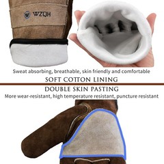 Men’s or Women’s Genuine Leather Work Gloves.Large Size Gloves,Coffee Gray Large