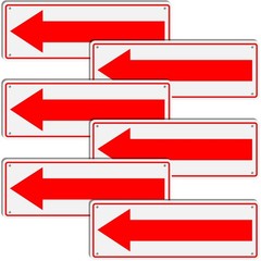 6 Pack Aluminum Reflective Arrow Sign Road Metal Left Arrow Sign for Direction