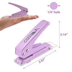Single Hole Puncher, 1/4″ Hole, 50% Labor Savings, Heavy Duty Metal Punch, 15 Sh