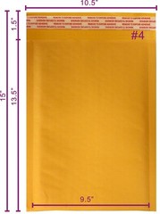 Yens® 100 #4 9.5×14.5 Kraft Bubble Padded Envelopes Mailers Inner 9.5 X 13.5