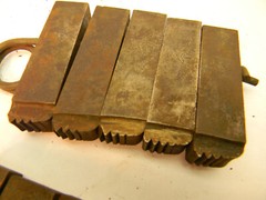 Vintage Pipe Threader (jaws) teeth; 8 complete sets; 2.5;3;3.5;4 in. Teeth good
