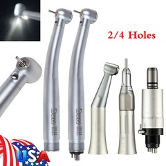 Dental LED Fiber Optic Turbine High /Low Speed Handpiece Kit 2/4Hole fit NSK UDM