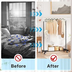 Clothing Rack Heavy Duty Rolling Garment Rack with Wheels for Hanging Clothes
