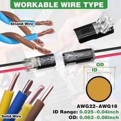 50 Pcs Double-Wire Plug-in Connector Led Light Strip Fast Connectorswith 2 Pin