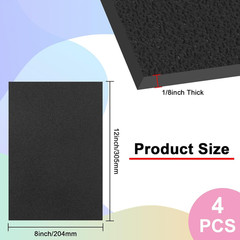 4 Pack 8″ x 12″ x 1/8″ Black ABS Plastic Sheets, Rigid Thermoplastic Panels, 3mm