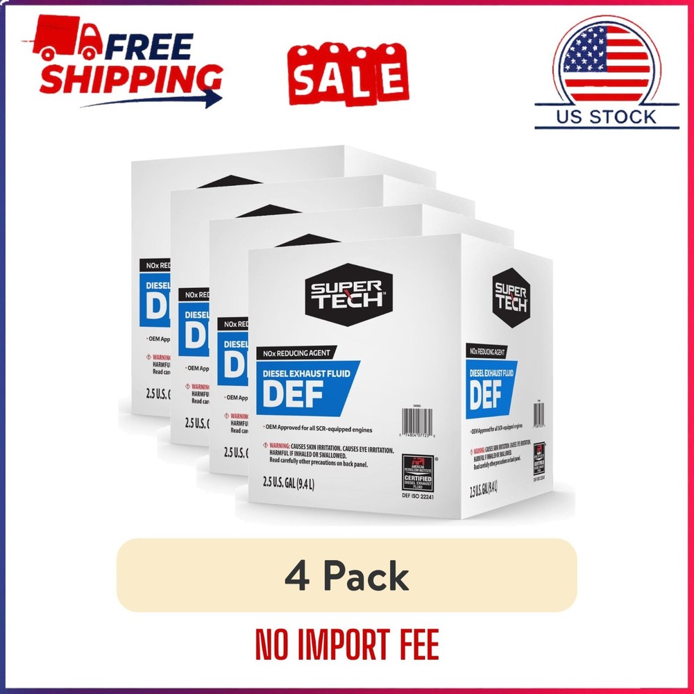 (4 pack) Super Tech DEF Diesel Exhaust Fluid, 2.5 gal