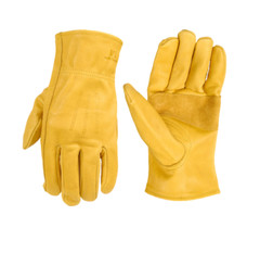 6 Paris Wells Lamont Men’s Leather Work Gloves 100% Cowhide Leather