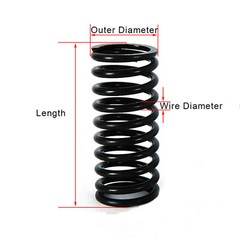 Black Compression Spring 0.3mm-6mm Wire Diameter 305mm Length Springs Steel