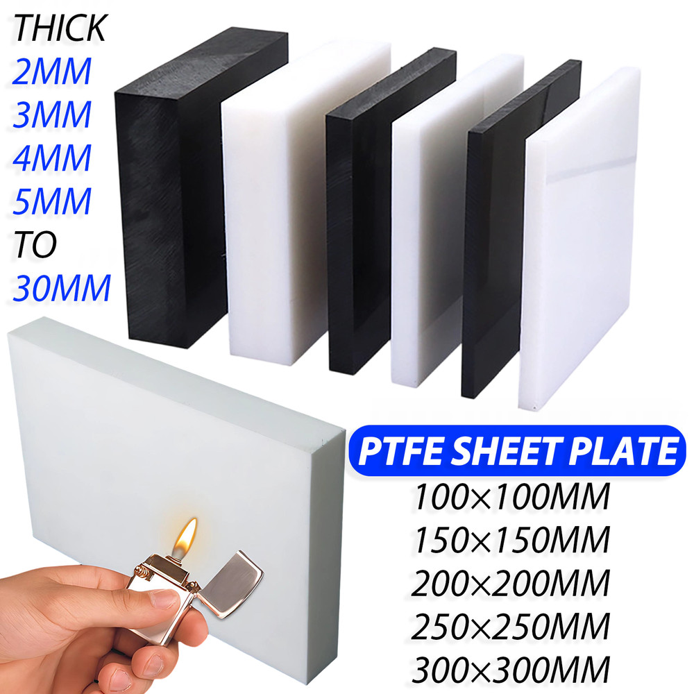 PTFE Sheet Plate Hard Plastic Panel High Temperature Thick 2mm-30mm White/Black