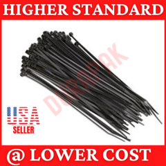 100 PCS 6″ Black Cable Wire Tie 40 Lbs Zip Nylon Network Fasten Secure Binding