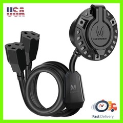MICTUNING 15 Amp 125V RV Shore Power Inlet Kit w/ Two 20-Inch Heavy Duty Cables