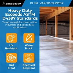 10 Mil Clear Vapor Barrier – Polyethylene Visqueen (USA Made) – Sandbaggy