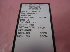 Aera FC-7800CD Mass Flow Controller MFC N2 200 SCCM Novellus 19-120538-11 421515