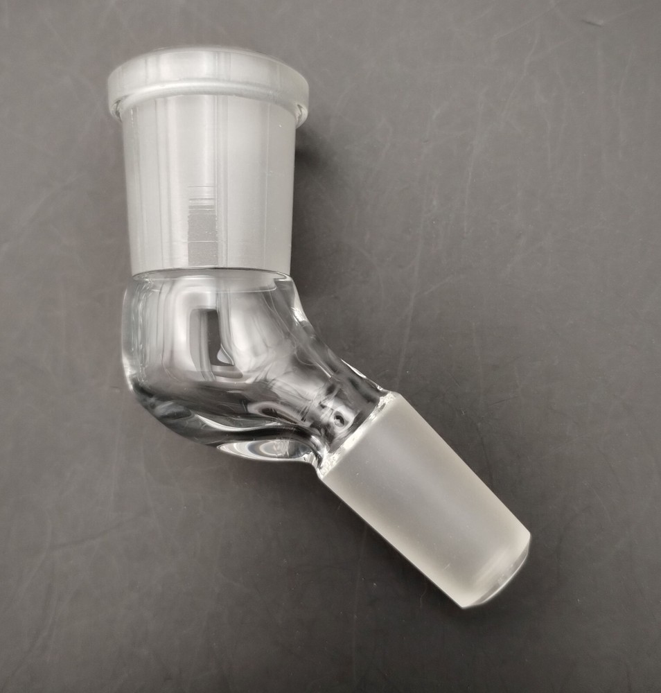 18mm-14mm 45 Degree Angle Glass Ground Joint Attachment Adapter GonG Elbow