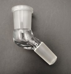 18mm-14mm 45 Degree Angle Glass Ground Joint Attachment Adapter GonG Elbow