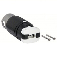 Hubbell CS8265C 50A 250V, 2-Pole 3-Wire, Grounding, Non-NEMA Male Locking Plug