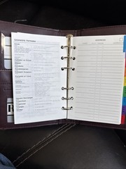 Vintage 1993 Leather 6 Ring Organizer Planner Address Book 7.5 x5 Snap Front