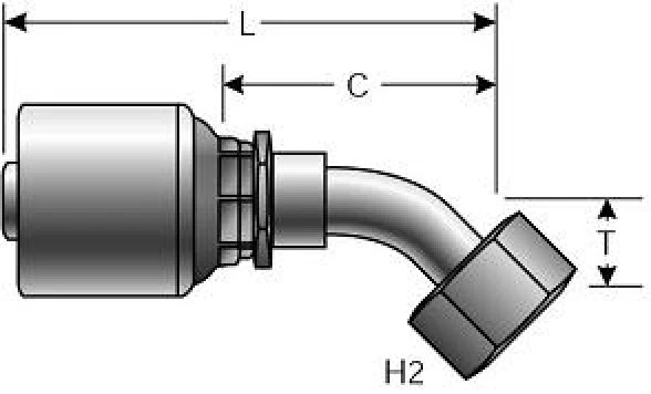 Gates 12G-12FJX45S – G25175-1212 Hydraulic Hose Fittings (Lot of 4 )