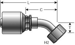 Gates 12G-12FJX45S – G25175-1212 Hydraulic Hose Fittings (Lot of 4 )