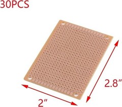 30PCS Perfboard Prototyping Board 5x7cm/2×2.8 Circuit Board PCB Experiment Board