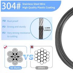 3.3mm (1/8 Inch) Outdoor Travel Security Cable-3/4/6/10/15/20/30ftLuggage Loc…