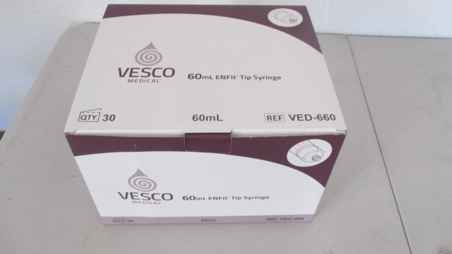 Vesco 60ml Enfit Syringes box of 30