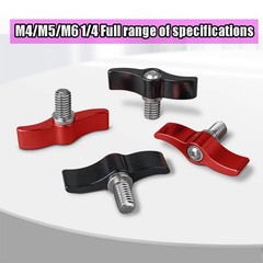 1/4 Clamping Thumb Screw Tee Wing Knob Head Hand Grip Bolts Aluminum M4 M5 M6 M8