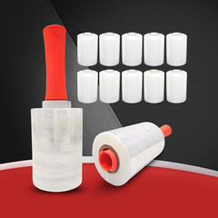 12 Pack Industrial Strength Mini Hand Stretch Wrap with 2 Plastic Handles, 60 Ga