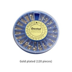 120PCS Dental Screw Post Titanium Kit Gold/Silver Plated Conical Root Canal Pins