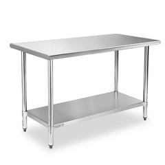 NSF Stainless Steel Prep Table 60×24 Inches 5ft, Metal Work Table with Adjust…