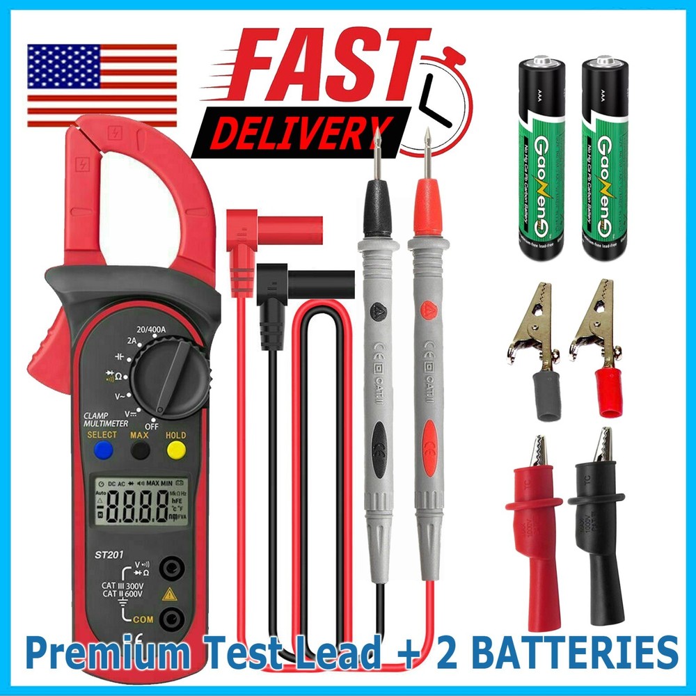 Digital Multimeter Tester AC DC Volt Ohm Amp Clamp Meter Auto Range Handheld T1