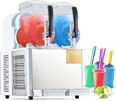 Commercial Slushy Machine Smoothie Maker 4Lx2 Frozen Drink Daiquiri Machine
