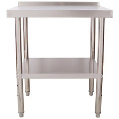 24×15″ Stainless Steel Prep Table w/Backsplash, Undershelf, 4 Casters, 440lb