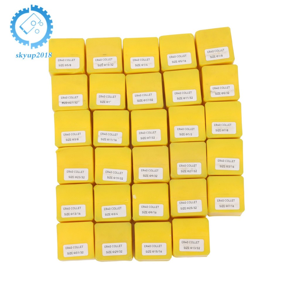 ER40 Collet Set High Precision CNC Spring Clamping Collets 29Pcs
