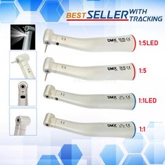 Dental 1:5 Increasing Contra Angle Fiber Optic Handpiece w/E-type Electric Motor
