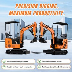 Free Ship TYPHON TYRANT X 1Ton Mini Excavator USA 13.5HP include 12 Attachments