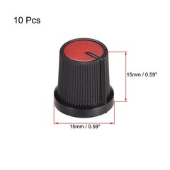 10Pcs 6mm Knob for Speaker Effect Pedal Amplifier Potentiometer Knob Black Red
