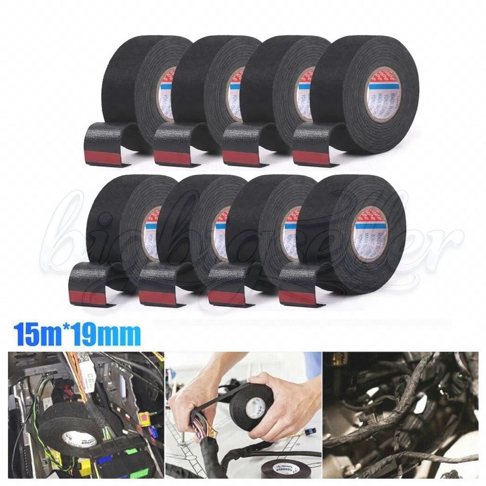8 Rolls Cloth Tape Wire Electrical Wiring Harness Car Auto SUV truck 19mmx15m