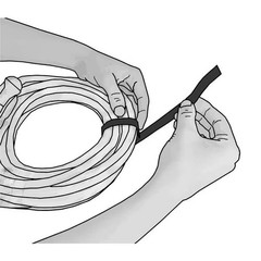 Hook and Loop Brand No Adhesive, 75 ft, 1/2 in W, Black 189755 Hook and Loop