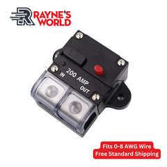 200 Amp 12-48V DC Inline Circuit Breaker with Dust Cover Car/Audio/Boat/Solar