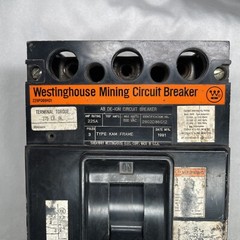 Westinghouse 2602D86G12 225 Amp 3 Pole 600 VAC KAM Frame Mining Circuit Breaker