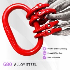 Four Leg Web Sling 5ft 6600lbs G80 Alloy Steel Grab Hooks Purple SENKEYFE Bridle