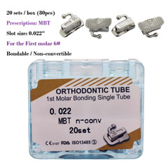 80Pcs Dental Orthodontic Buccal Tubes Roth MBT 022 1st 2nd Molar Bracket 20sets