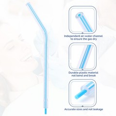250/PK Dental Disposable 3 Way Air Water Syringe Spray Nozzles Tube Tips Rainbow