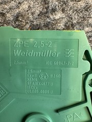 Weidmuller ZDU 2.5-2 Terminal Blocks DIN Rail Assembly 50 Gray 3 PE Ground