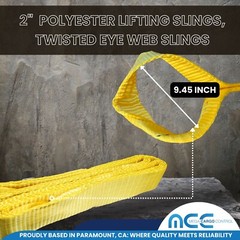 1 Pack 2″ x 6ft Twisted Eye Web Sling Lifting Strap Industrial 3100 lbs